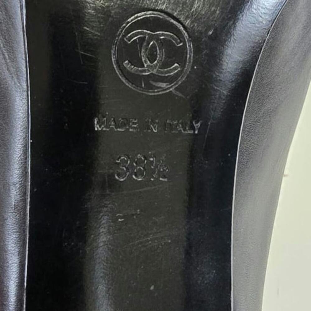 Vintage Chanel black & white square Toe pumps sz 38.5 /7.5 - Picture 7 of 9